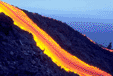Вулкан Этна, лавовый поток